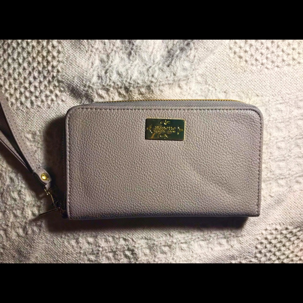 Designer grey wristlet